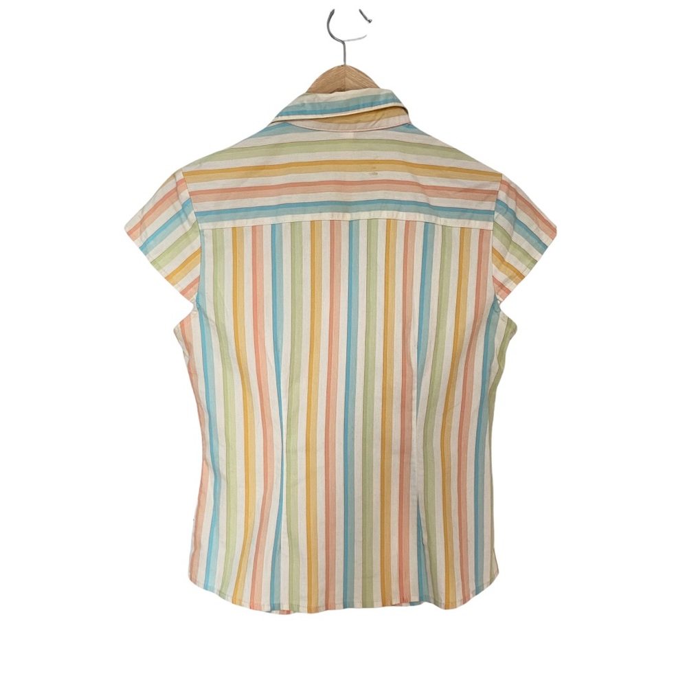 Vintage Striped Corset Top Short Sleeve Size M - Picture 5 of 6